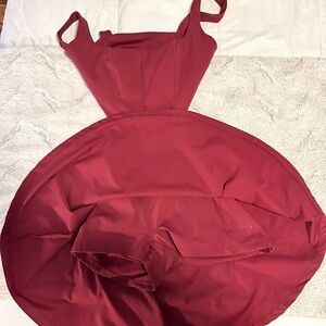 POPFLEX Crimson Cut It Out Athletic Dress